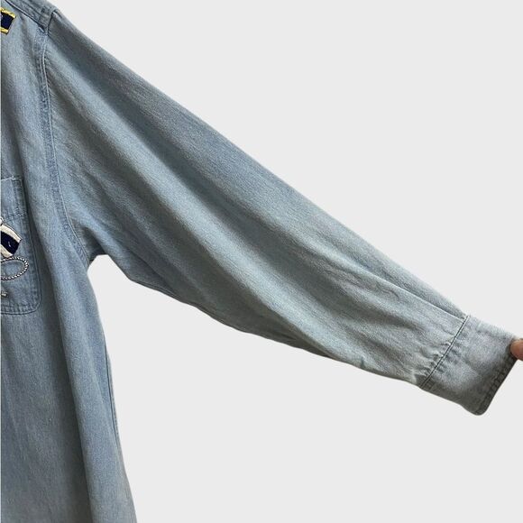 Vintage Copa Banana Nautical Themed Button Down Shirt Men's Size M Embroidered - Picture 9 of 14